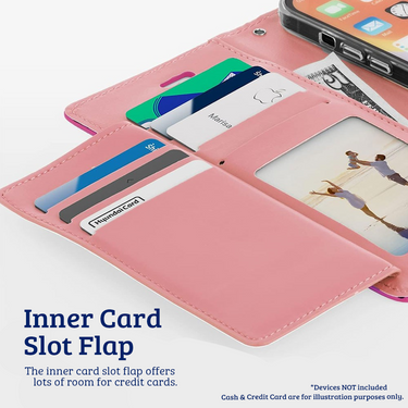 iPhone 16 Pro High-Quality Flip Wallet Case Cover: Shock-Resistant with Front Cover, Multiple Card Slots, Magnetic Closure and Media Stand Convertible - Brown